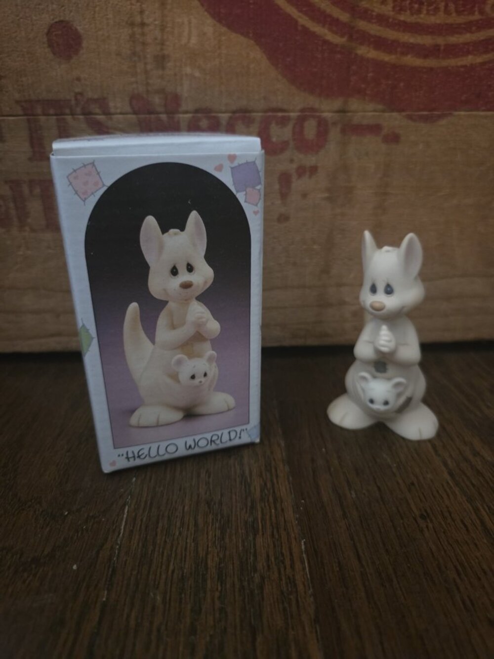 Vtg Precious Moments 1988 Hello World Kangaroo and Baby Figurine 521175